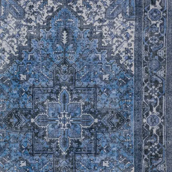 Blue Oriental Distressed Non Skid Area Rug Photo 4