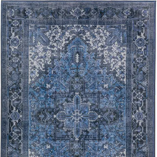 Blue Oriental Distressed Non Skid Area Rug Photo 5