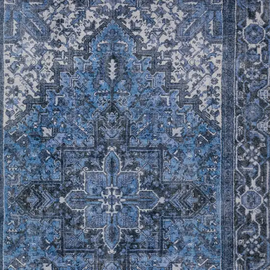 Blue Oriental Distressed Non Skid Area Rug Photo 4