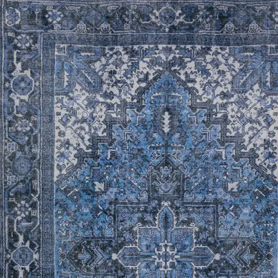 Blue Oriental Distressed Non Skid Area Rug Photo 4