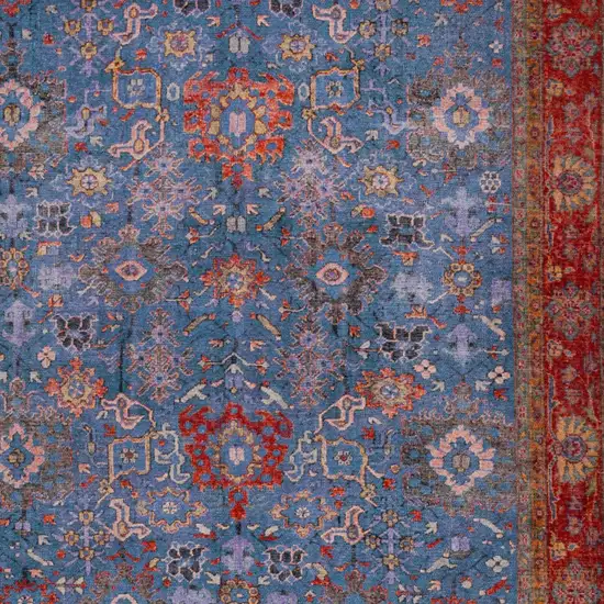 Blue Oriental Distressed Non Skid Area Rug Photo 4