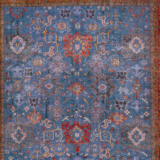 Blue Oriental Distressed Non Skid Area Rug Photo 4