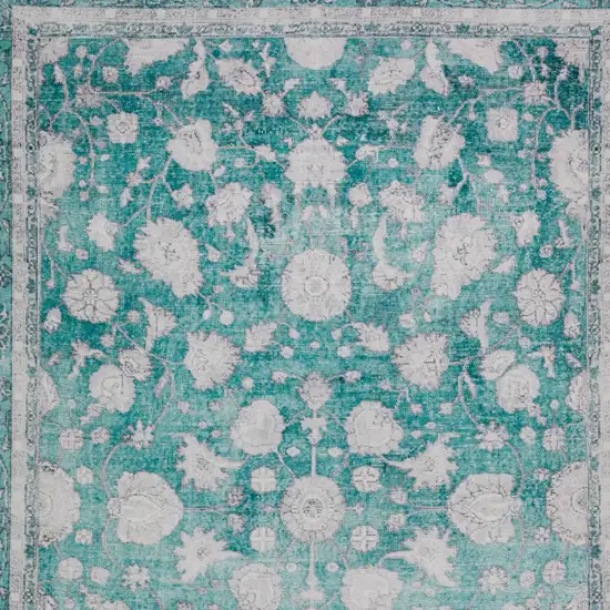 Blue Oriental Distressed Non Skid Area Rug Photo 4