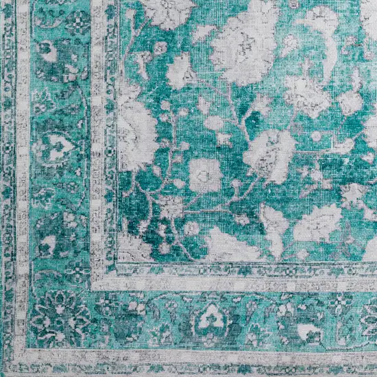 Blue Oriental Distressed Non Skid Area Rug Photo 3