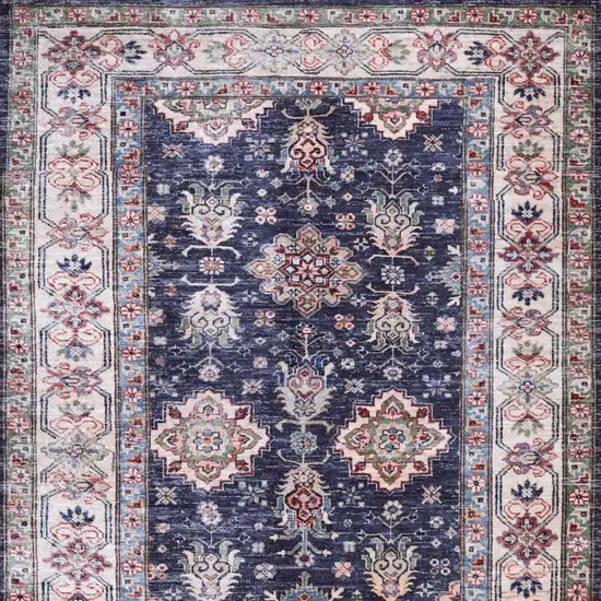 Blue Oriental Distressed Non Skid Area Rug Photo 8