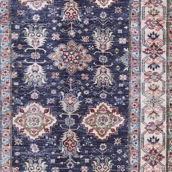 Blue Oriental Distressed Non Skid Area Rug Photo 7