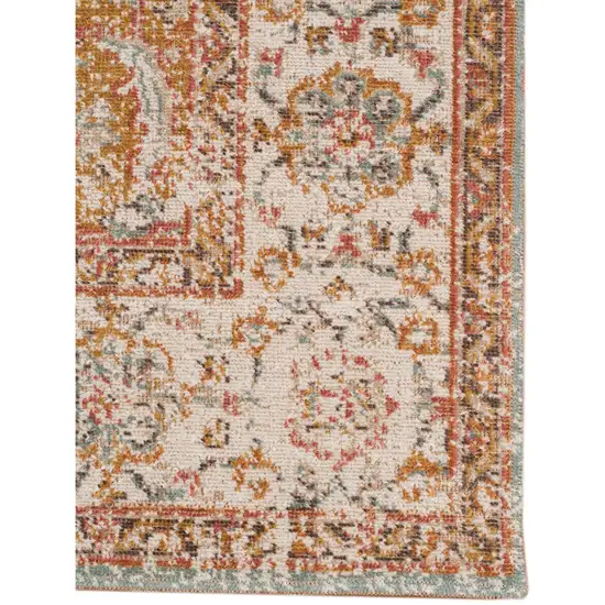 Blue Oriental Power Loom Area Rug With Fringe Photo 2