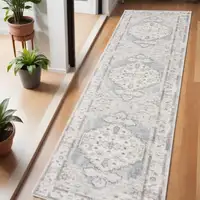 Photo of Blue Oriental Power Loom Distressed Runner Rug