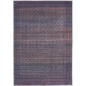 Photo of Blue Pink And Purple Floral Power Loom Area Rug