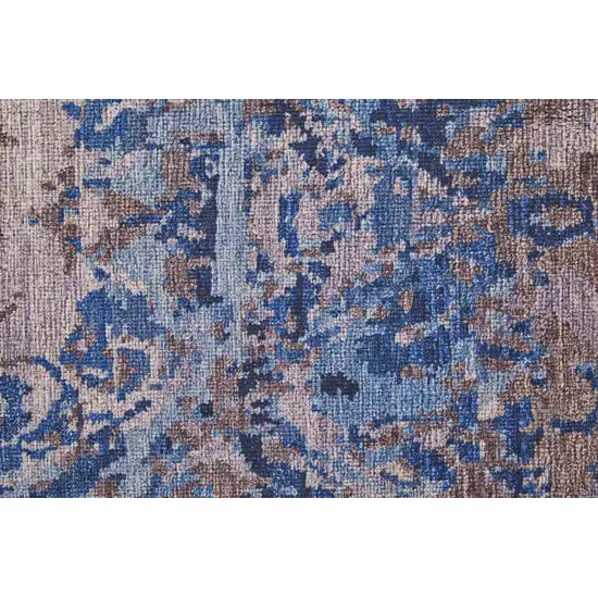 Blue Pink and Tan Abstract Power Loom Washable Area Rug Photo 7