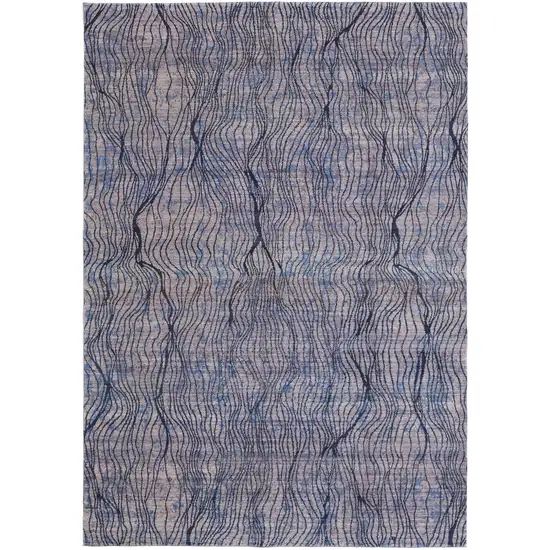 Blue Pink and Tan Abstract Power Loom Washable Area Rug Photo 2