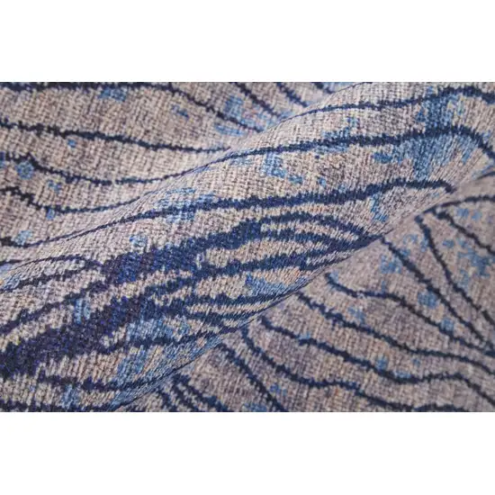 Blue Pink and Tan Abstract Power Loom Washable Area Rug Photo 9