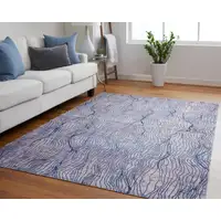 Photo of Blue Pink and Tan Abstract Power Loom Washable Area Rug