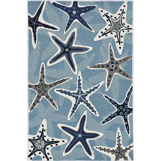 Blue Polypropylene Accent Rug Photo 1