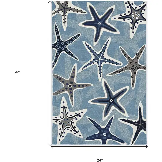 Blue Polypropylene Accent Rug Photo 3