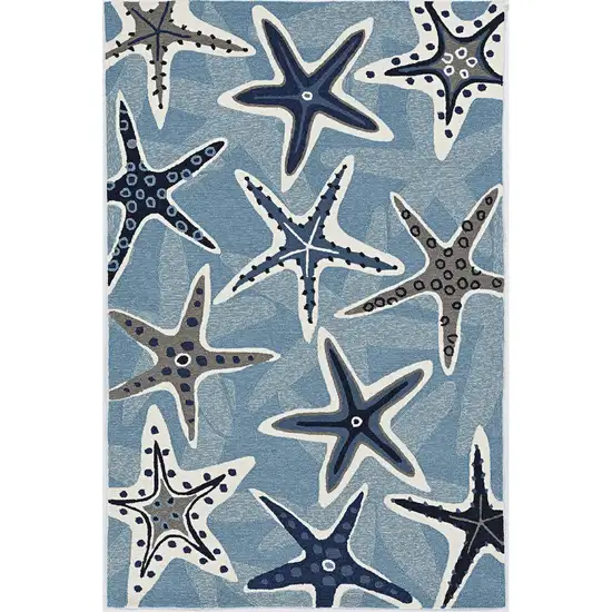 Blue Polypropylene Accent Rug Photo 2