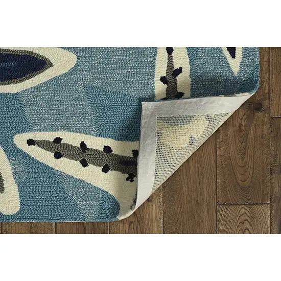 Blue Polypropylene Accent Rug Photo 4