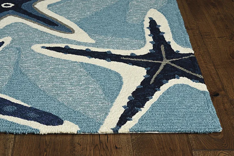 Blue Polypropylene Accent Rug Photo 3