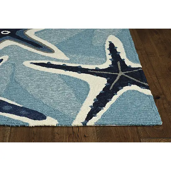 Blue Polypropylene Accent Rug Photo 3