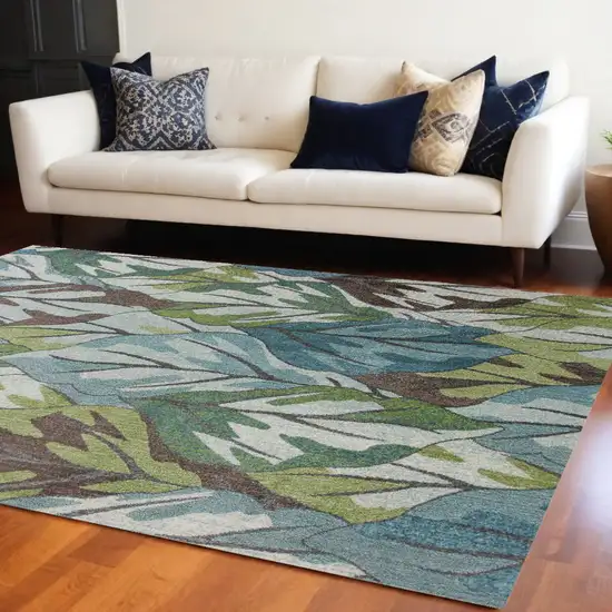 94 X 130 Blue Polypropylene Rug Photo 1