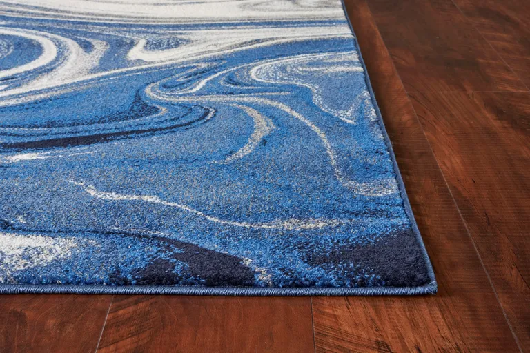 Blue Polypropylene Rug Photo 2