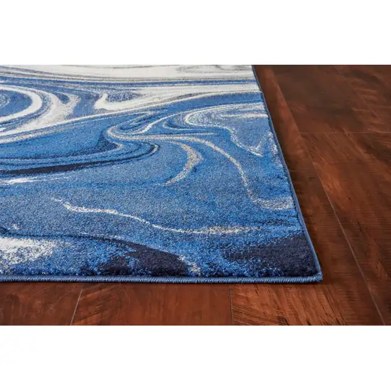 Blue Polypropylene Rug Photo 2