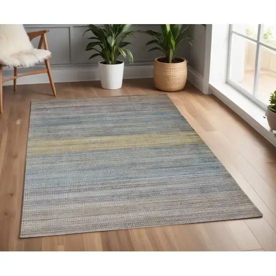 Blue and Gray Ombre Hand Woven Area Rug Photo 1