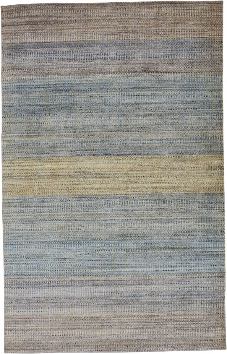 Blue Purple And Tan Ombre Hand Woven Area Rug Photo 1