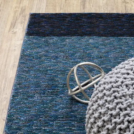 Blue Purple Grey And Teal Geometric Power Loom Area Rug Photo 7