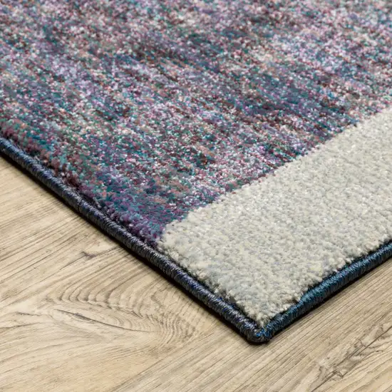 Blue Purple Grey And Teal Geometric Power Loom Area Rug Photo 4