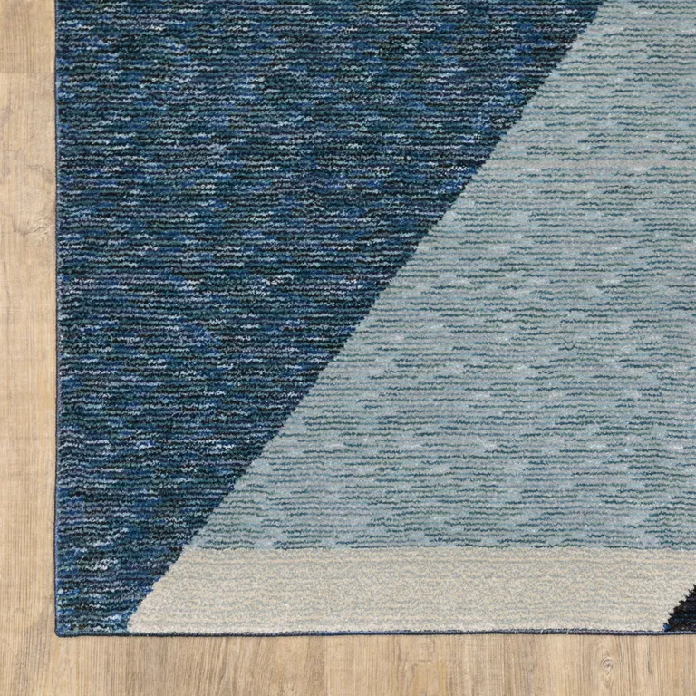 Blue Purple Grey And Teal Geometric Power Loom Area Rug Photo 3