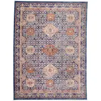 Photo of Blue Red and Gold Oriental Power Loom Area Rug