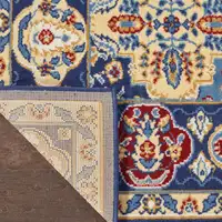 Photo of Blue Red and Orange Floral Distressed Non Skid Area Rug