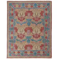 Photo of Blue Red and Yellow Wool Oriental Hand Knotted Area Rug