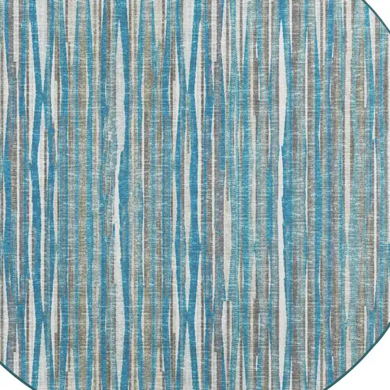 8' X 8' Blue Round Ombre Tufted Handmade Area Rug Photo 5