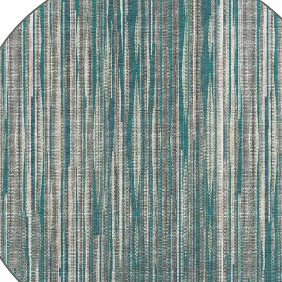 8' X 8' Blue Round Ombre Tufted Handmade Area Rug Photo 5