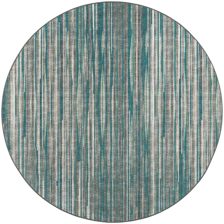 Blue Round Ombre Tufted Handmade Area Rug Photo 1