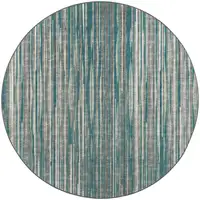 Photo of Blue Round Ombre Tufted Handmade Area Rug