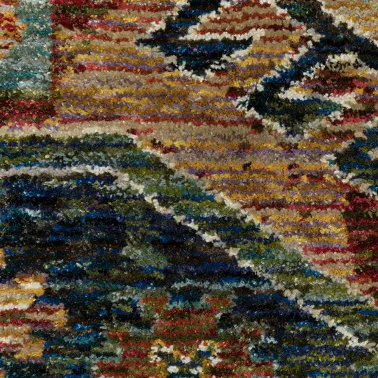 Blue Rust And Gray Tribal Area Rug Photo 8