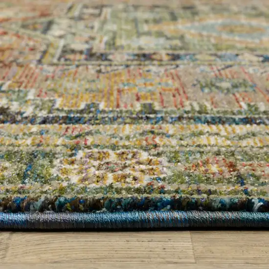 Blue Rust And Tan Tribal Area Rug Photo 8