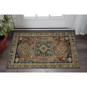 Photo of Blue Rust And Tan Tribal Area Rug