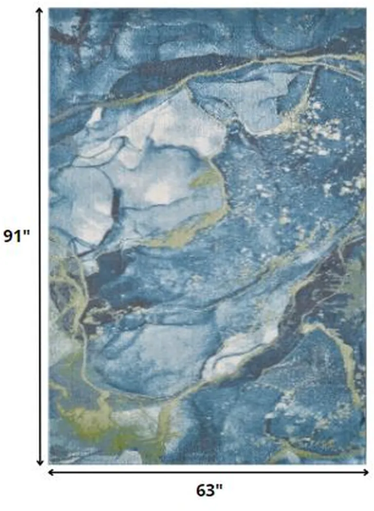 Blue Sage Abstract Stone Modern Area Rug Photo 2