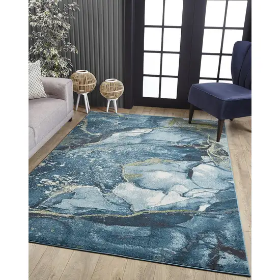 Blue Sage Abstract Stone Modern Area Rug Photo 6