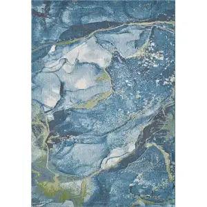 Photo of Blue Sage Abstract Stone Modern Area Rug