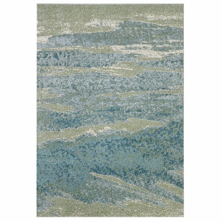 Blue Sage Impressionistic Ocean Area Rug Photo 1