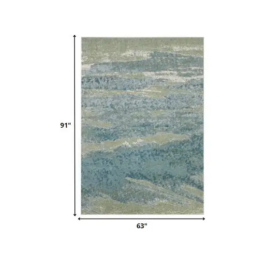 Blue Sage Impressionistic Ocean Area Rug Photo 3