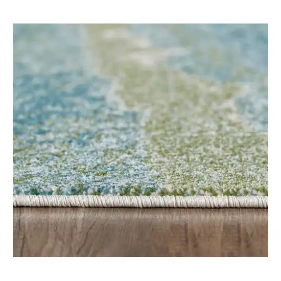 Blue Sage Impressionistic Ocean Area Rug Photo 4