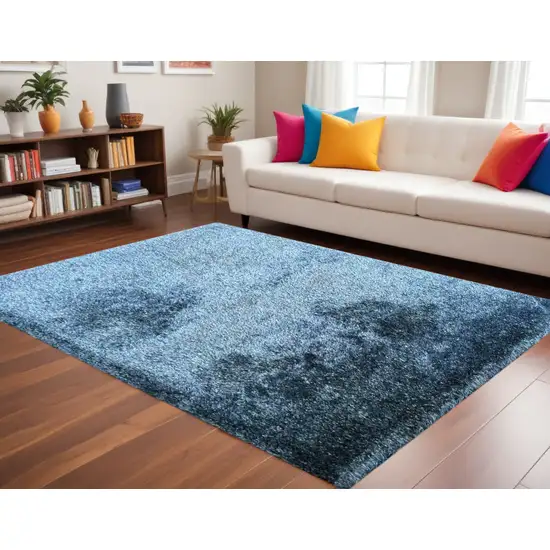 Blue Shag Hand Tufted Area Rug Photo 2