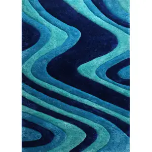 Photo of Blue Shag Hand Tufted Area Rug