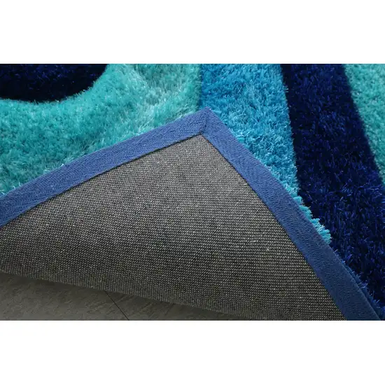 Blue Shag Hand Tufted Area Rug Photo 3